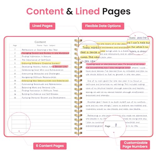Image of Taja Lined Spiral Journal Notebook for Women & Men, 140 Pages, College Ruled Hardcover Notebook for Work & Note Taking, Journals for Writing, A5(5.7 inch x 7.9 inch) - Peach Pink