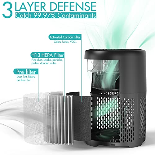 Ayafato Air Purifiers For Home Large Room Bedroom Pets, H13 Hepa Air Filter, Filters Smoke Dust Mold Odor Allergies, Uv-C Light Helps Reduce Germ, Portable Air Cleaner With Remote Timers Child Lock For Home thumb #1