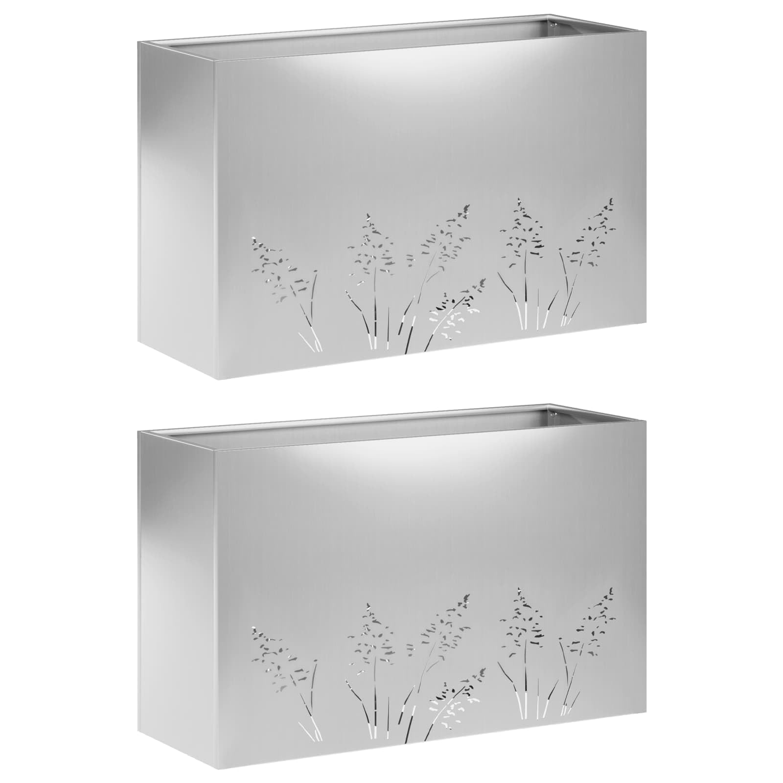 hliofuir Jardín Juego de 2 Unidades Galvanizado Plata 80 x 20 x 49