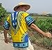 RaanPahMuang Unisex African Bright Dashiki Cotton Shirt Variety Colors, Large, Yellow - Multi-Coloured