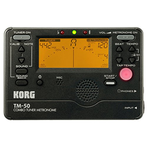 Korg TM50BK Instrument Tuner and Metronome, Black