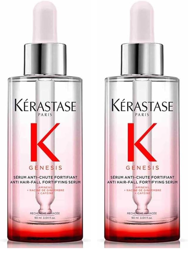 Kérastase Genesis, Sérum Anti-Caída Para Pelo Débil o Frágil, Fortalecedor Diario, Sérum Anti-Chute Fortifiant, 90 ml (Paquete de 2)