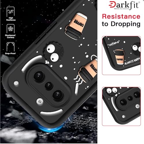 Image of Back Case Cover Compatible with Nothing Phone 3A 5G | Cute Fun Cartoon Ball 3D Coffee Silicone Case | Body Protection | Camera Protection | Shock Proof | Color Black | Pack of 1