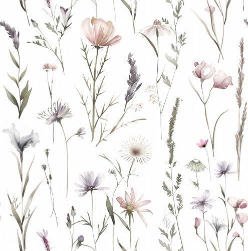 myforHD Papel Pintado Autoadhesivo Flores 44cmX300cm Papel de Pared Papel Adhesivo para Muebles Removible Impermeable Retro Vinilo PVC Pegatina Decorativos Pared Salon Dormitorio