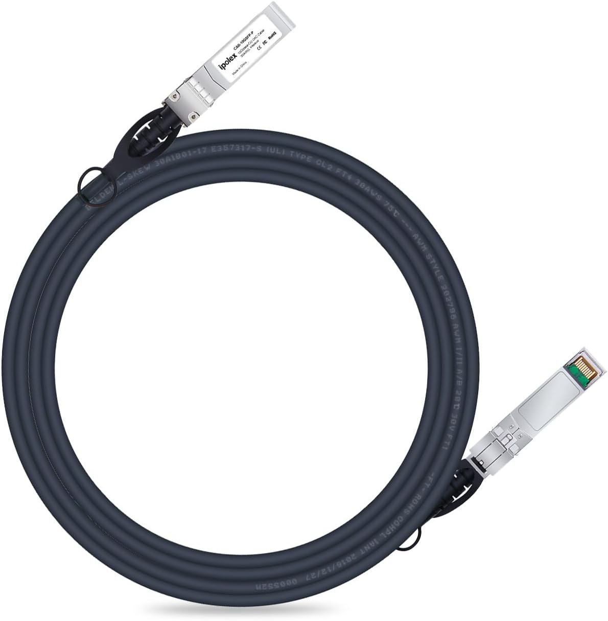 ipolex 10G SFP+ Twinax Cable, Direct Attach Copper(DAC) Passive Cable, 3m (9.84ft),for Cisco SFP-H10GB-CU3M, Meraki, Ubiquiti, Mikrotik, Intel, Fortinet, Netgear, D-Link, TP-Link and More