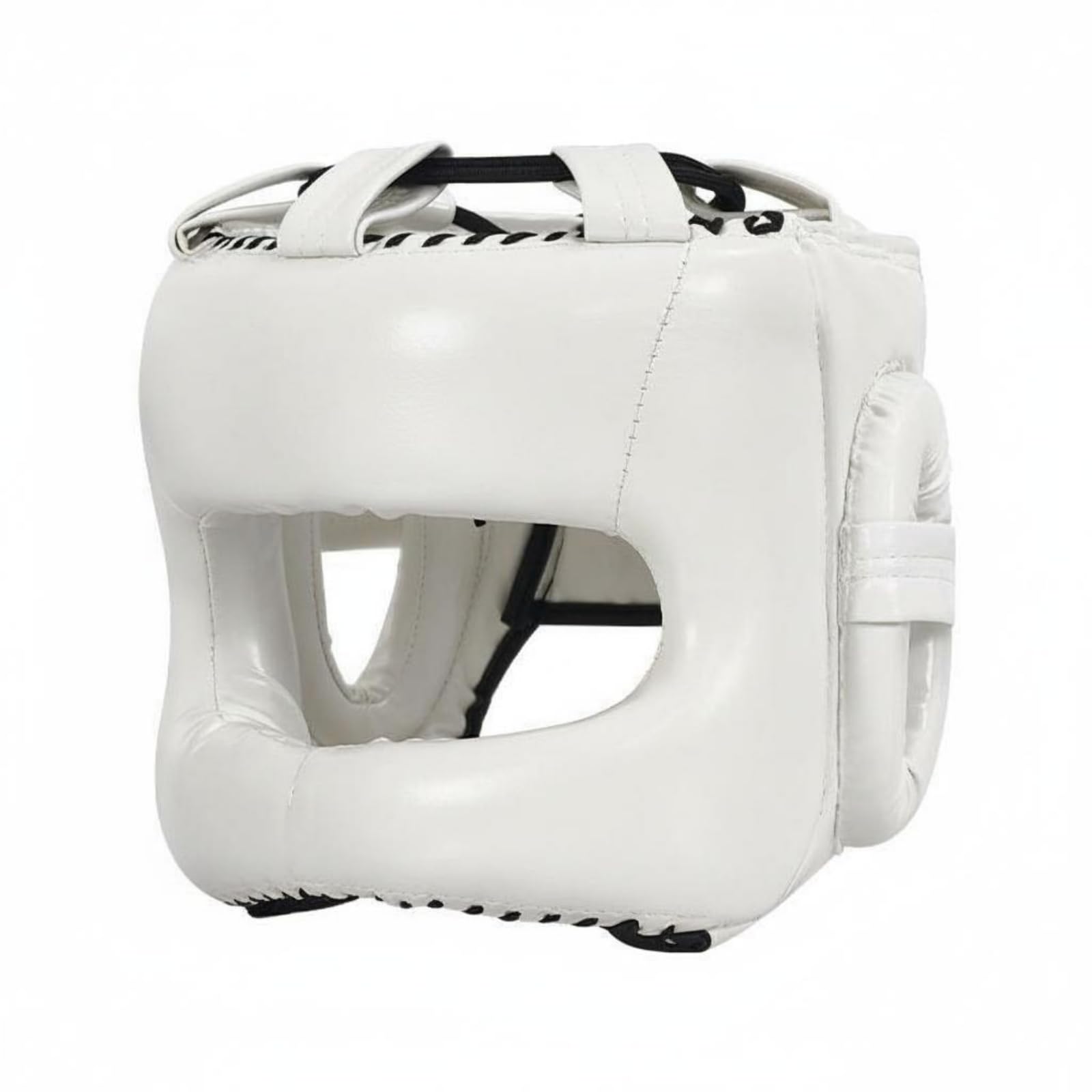 Casco da Paracolpi Integrale con Protezione Viso Guance Mento Naso Imbottitura per Attenuare Impatti Stabilità Durante Movimenti Intensi, Bianco, S Taglia Bambino