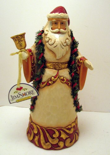 Enesco Jim Shore Heartwood Creek Ivory and Gold Santa Figurine, 10-Inch