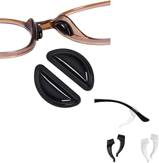 2 Pair of Black Adhesive Nose Pads for Eyeglasses, Anti-Slip Nose pads for Eyeglass, Durable Nose Pads for Glasses with Antislip Ear hook -Ear Grip