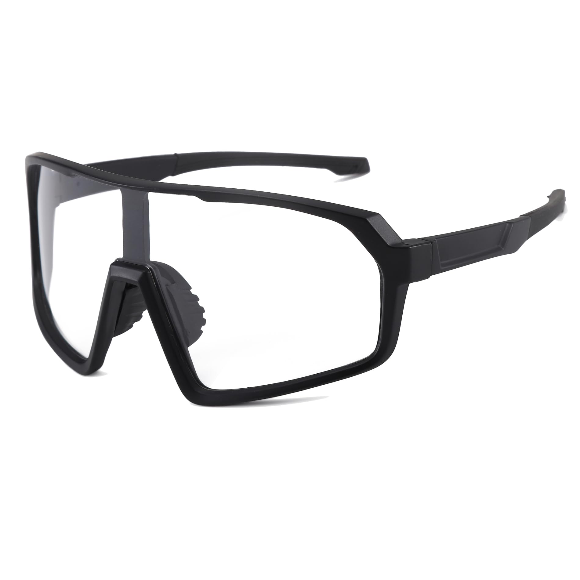 Long Keeper Photochromic Cycling Sunglasses Mountain Bike Riding Glasses Women Men Clear Sports Sunglasses for Running Fishing Baseball (Black)