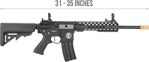 Miniatura 2 de Lancer Tactical Gen 2 LT-19 Airsoft M4 Carabina de 10 pulgadas Rifle eléctrico AEG completosemiautomático de Airsoft, incluido 0.01 oz BBS, cargador