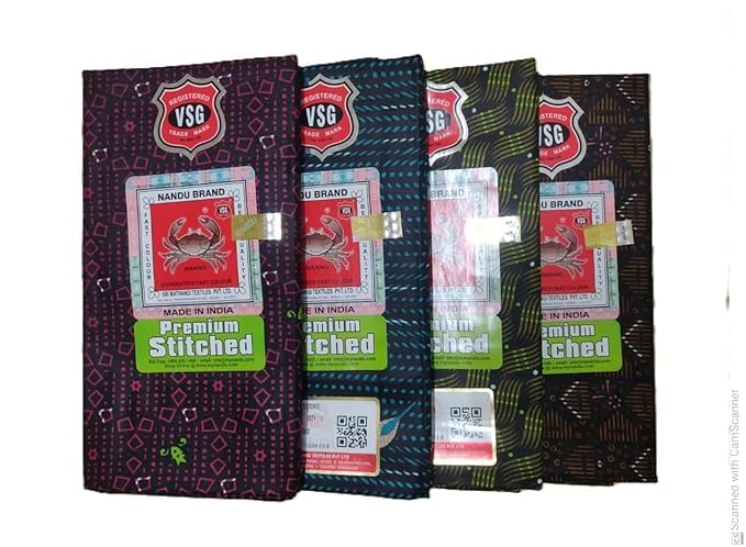 Image of Nandu Brand Men's Cotton Stitched New Printed Lungies - Premium Wear, 2.25 mtr