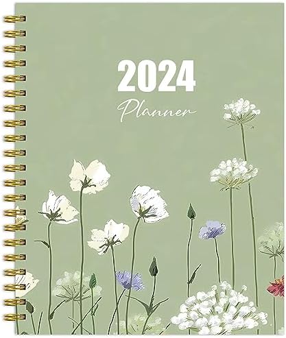 2024 Monthly Planner/Calendar - January - December 2024, 12 Months, 198 Pages, 6" X 9", Ideal For Cat Lovers, Positive Messages Per Month, Cat Black, With Daisy Flowers: TQS, Librólogo