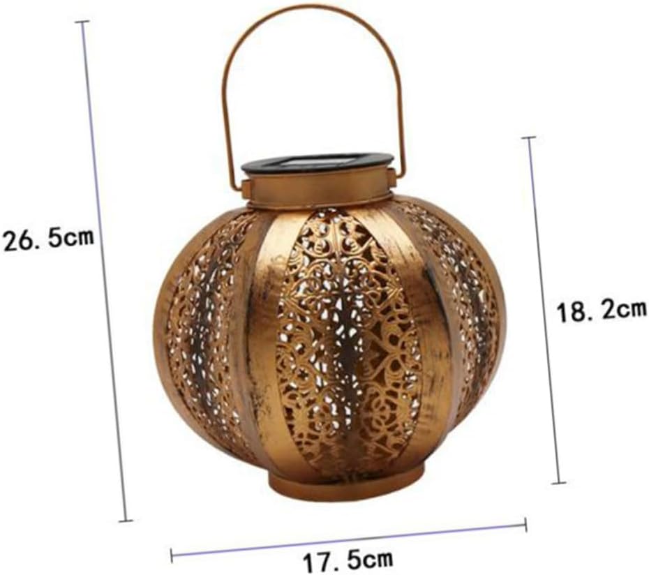 balacoo Solar Power Hanging Light Decorative Outdoor Pumpkin Lantern for Garden Patio Courtyard Unique Hollow Design for Creating Warm Atmosphere