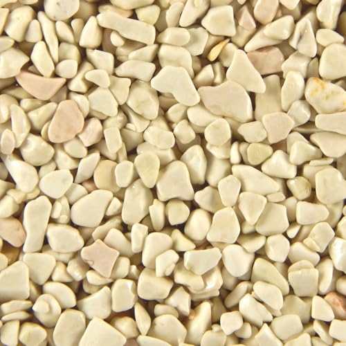 Terralith Steinteppich Marmor Komplett-Set für 1qm - Körnung: fein - 2-4mm mit Polyurethan Bindemittel - für Außen in beige (vaniglia)