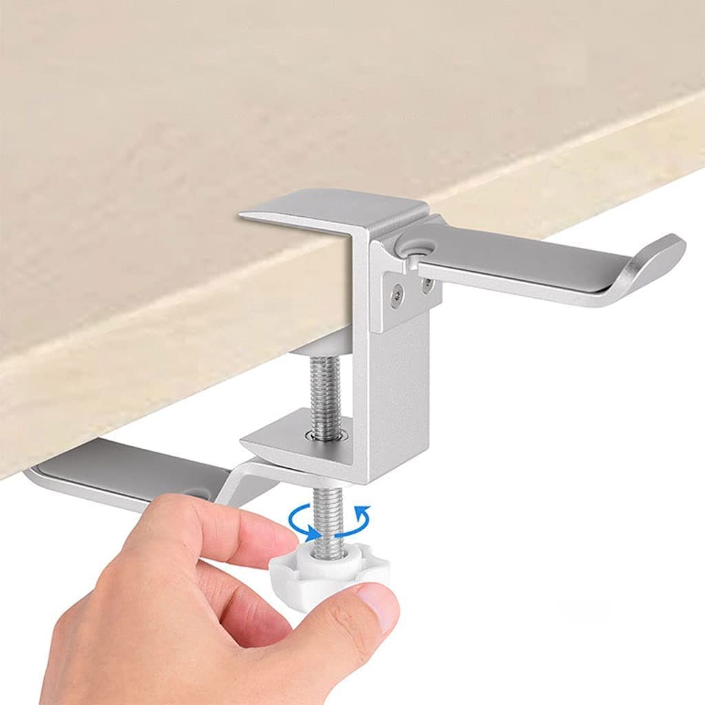 Supporto Per Cuffie Porta Cuffie Supporto Per Cuffie Da Tavolo Con Clip Universale Per Doppio In Metallo Per Auricolari Portatile E Girevole Organizzare(F)