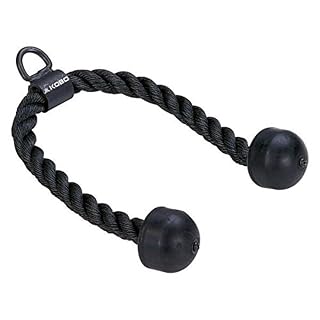 Kobo Tricep Rope for Gym : Tricep Rope Cable Attachment : Tricep Rope Cable Cross D Handle, Seated Row Grip, V Tricep Press Down Bar and Straight LAT Bar (Imported)