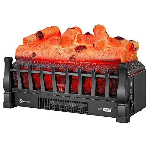 VIVOHOME 110V Electric Fireplace Log Set Heater with Glowing Ember Bed and Remote Controller Black