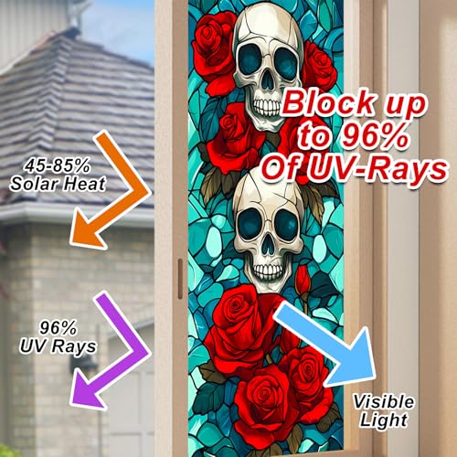 Vinilo Decorativo HOMETITUTE Vidrio Templado Calavera 17.7x39.3 in miniatura 3