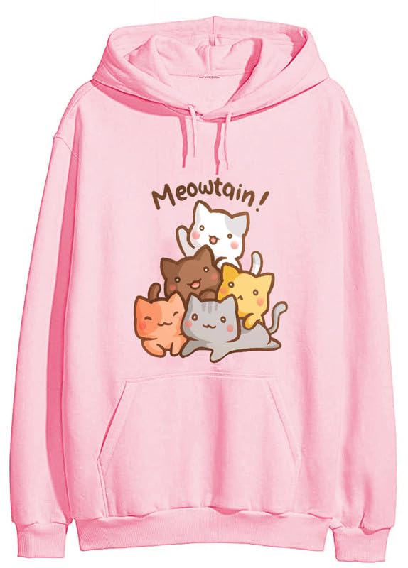 Image of Cute Cat Hoodie Women Anime Causal Stylish Black Blue red Pink Lavender Maroon Peach Girl 499 599 Under