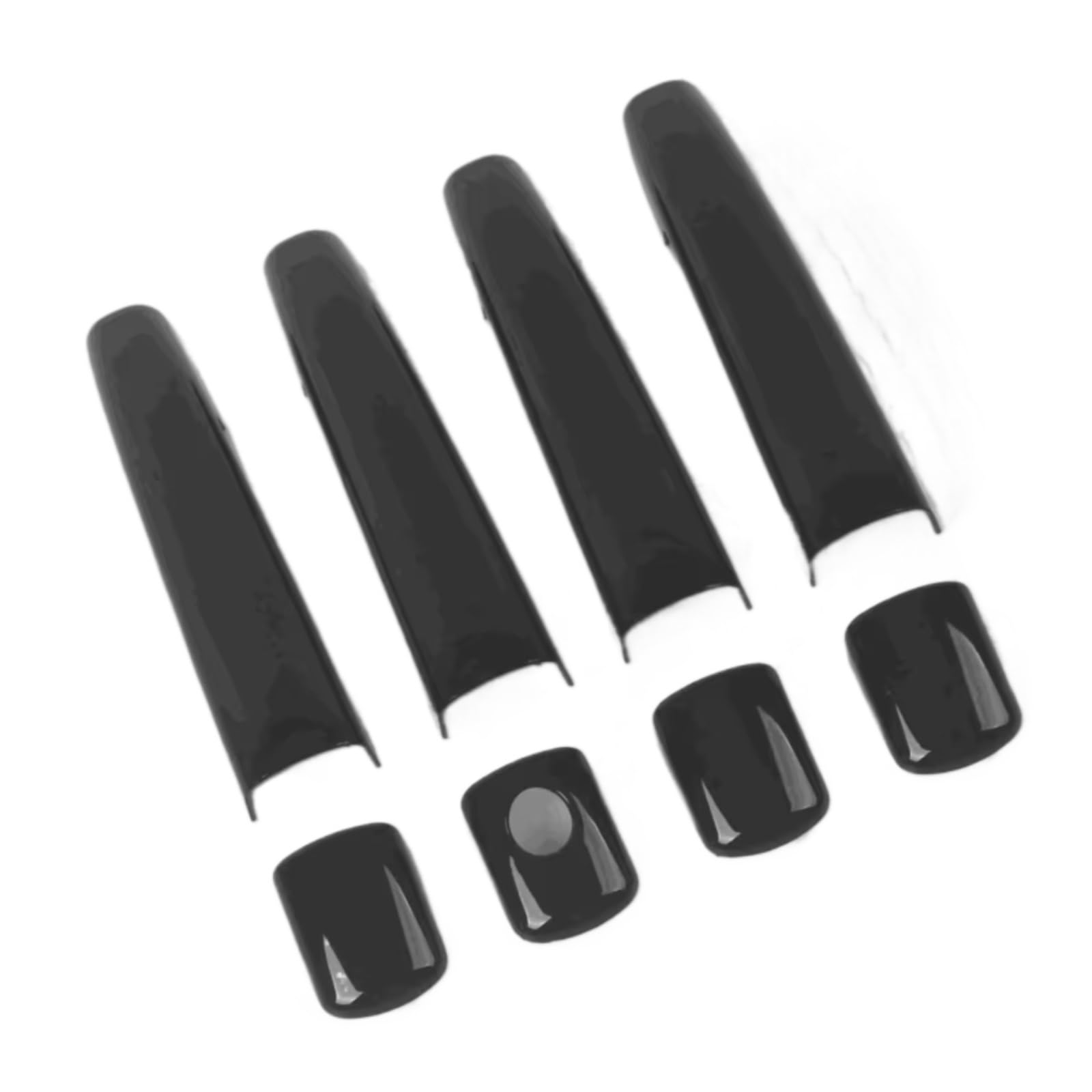 DSPOLIMV Outer Door Handle Cap Compatible with Peugeot for 407 2004-2010 308 2008-2010 207 2006-2010 Black Carbon Fiber Car Door Handle Cover Trim Sticker Styling Auto(Black)