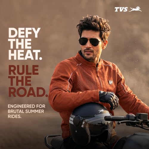 Image of TVS Ronin Edition Mesh Riding Jacket for Men | CE Level 2 Lightweight Back, Shoulder & Elbow Armours, 600D Protection, Lightweight Summer Motorcycle Jacket for Touring, City Riding