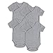 Baby Side Snap Bodysuit Set, Short Sleeve Cotton Boy Girl Kimono Onesie, 4 Pack