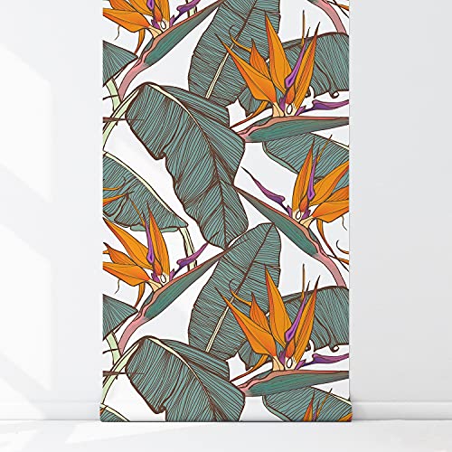 Stickers muraux tropical vector flowers repositionnable Magic-Stick - 5