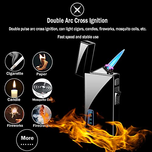 Encendedor 2 en 1 con arco y llama de butano recargable USB miniatura 2