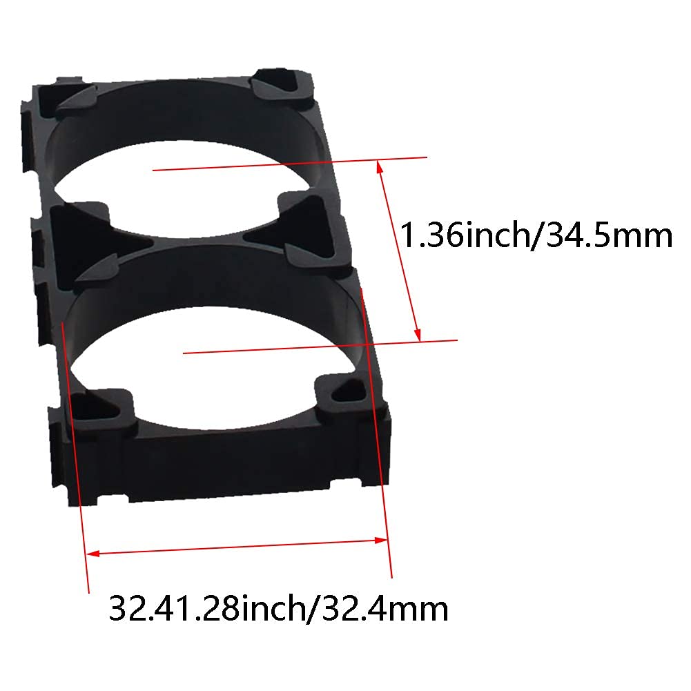 Jutagoss 32650 Battery Holder,50 Pcs Double 32650 Battery Pack Bracket,32.4mm/1.28 inch Hole Dia for DIY Fixed Battery