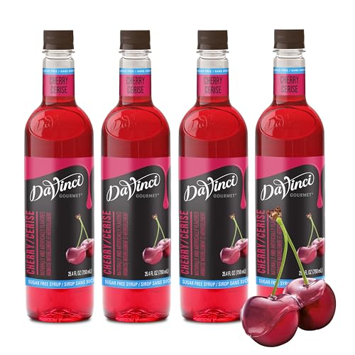 Image of DaVinci Gourmet Sugar-Free Cherry Syrup, 25.4 Fluid Ounces (Pack of 4)