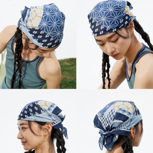 Hair Bandanas Scarf for Women Medium Square Lightweight Fashion Scarves for Women Scarves Boho Headwear 27.5 × 27.5 Inch2