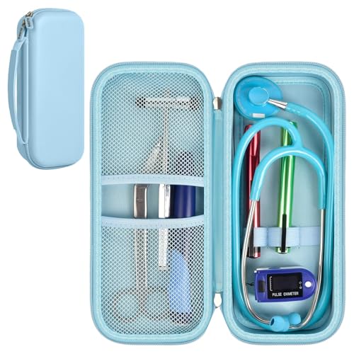 Image of ALKOO Stethoscope Case for 3M Littmann Classic III /Cardiology IV, LightBlue | for MDF Acoustica Stethoscopes, for Nurses, Doctors, Nursing School Essentials, Students, Clinic, EMS, Travel, Hard Bag Only