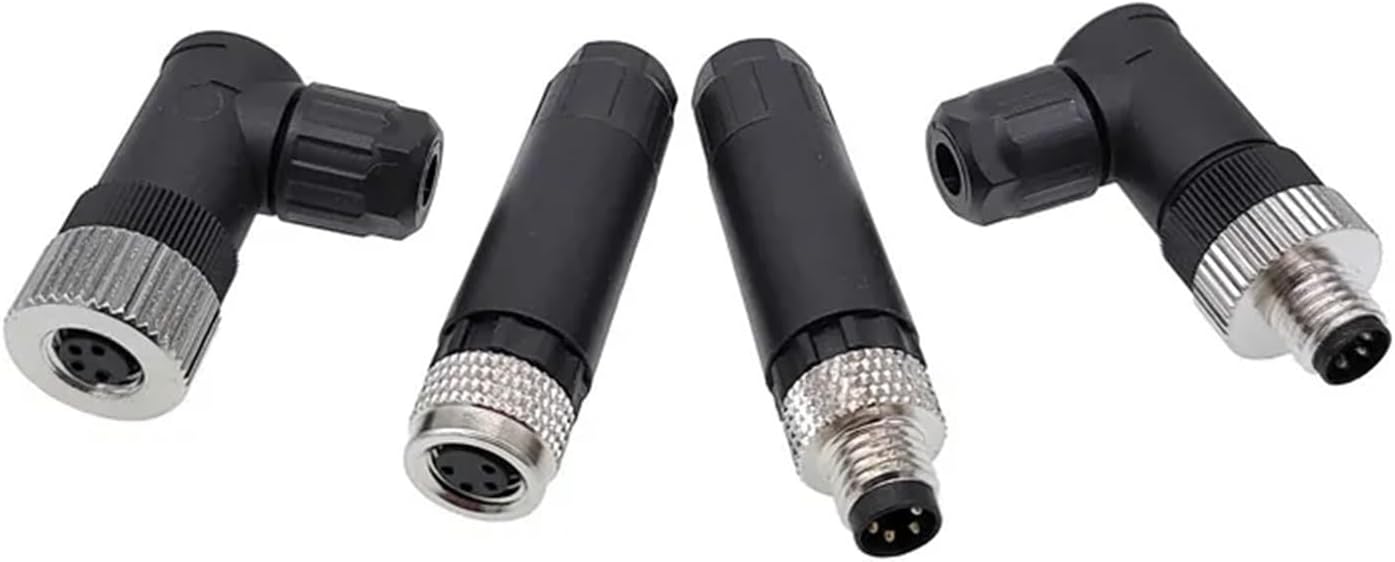 M8 Sensor Connector Non-Welding Screw Connection Metal A Code Bend Angle 3pin 4pin IP68 Straight Waterproof Connectors(M8-3M Socket)