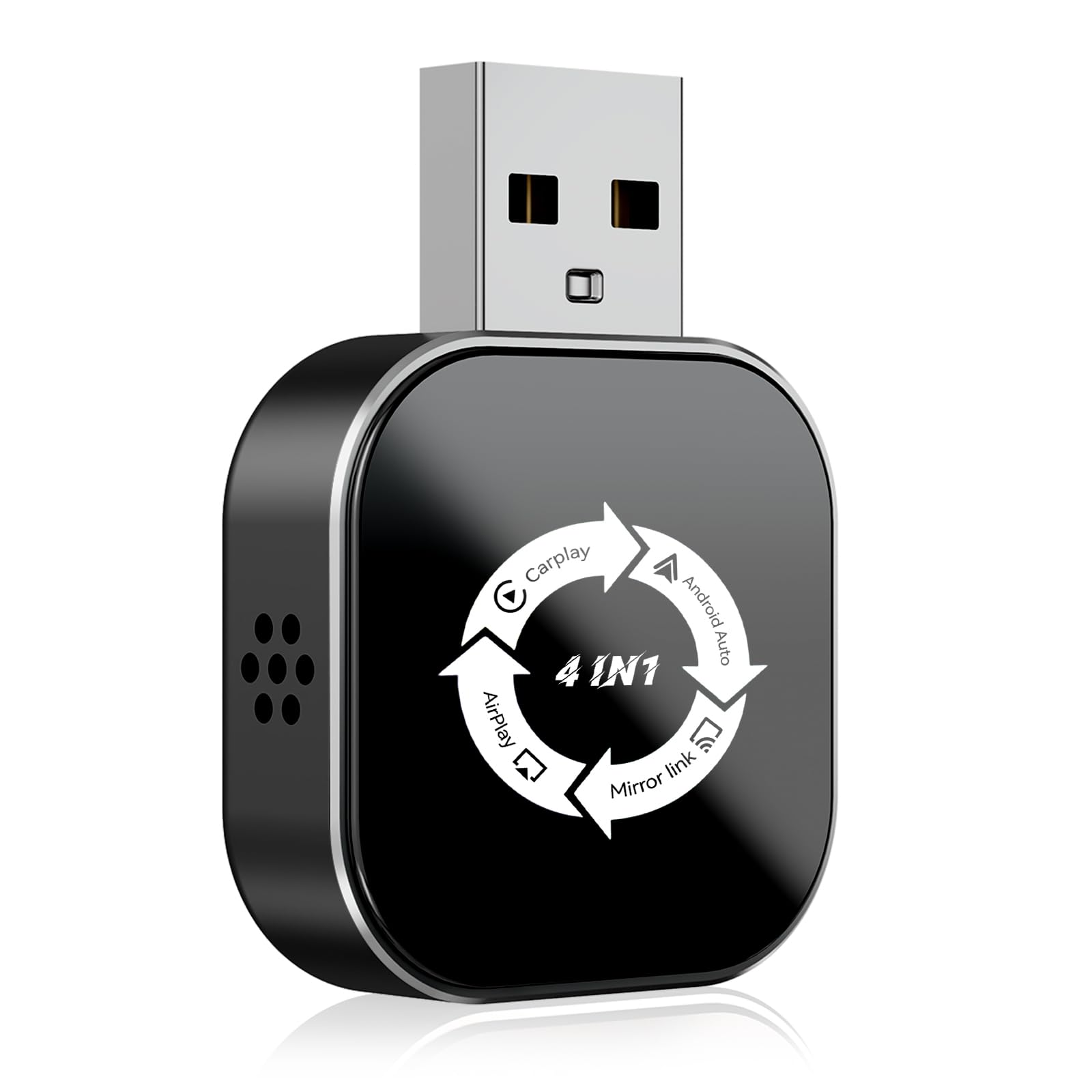 Photo 1 of 4 in 1 Wireless CarPlay Adapter with Screen Mirroring – Supports Apple CarPlay & Android Auto & AirPlay & MirrorLink, 2026 Upgraded screen mirroring dongle for car, USB-A/USB-C Connection, Plug & Play