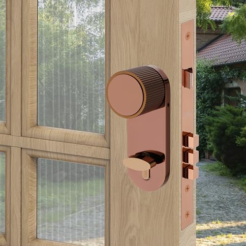 Image of LAPO Mortise Door Lock for Home, 60x85 Lock Body, Works with 30-50mm Door, 70mm Cylinder, 3 Brass Keys, Left-Right Door Compatibility, Reversible Door Fit, Rose Gold Finish, 3 Years Warranty - 317