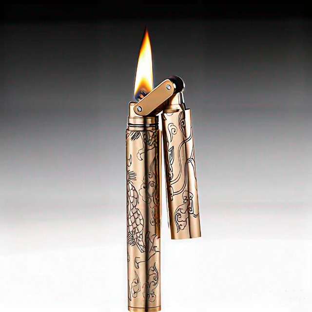 Encendedor de petróleo vintage de latón y cobre miniatura 7