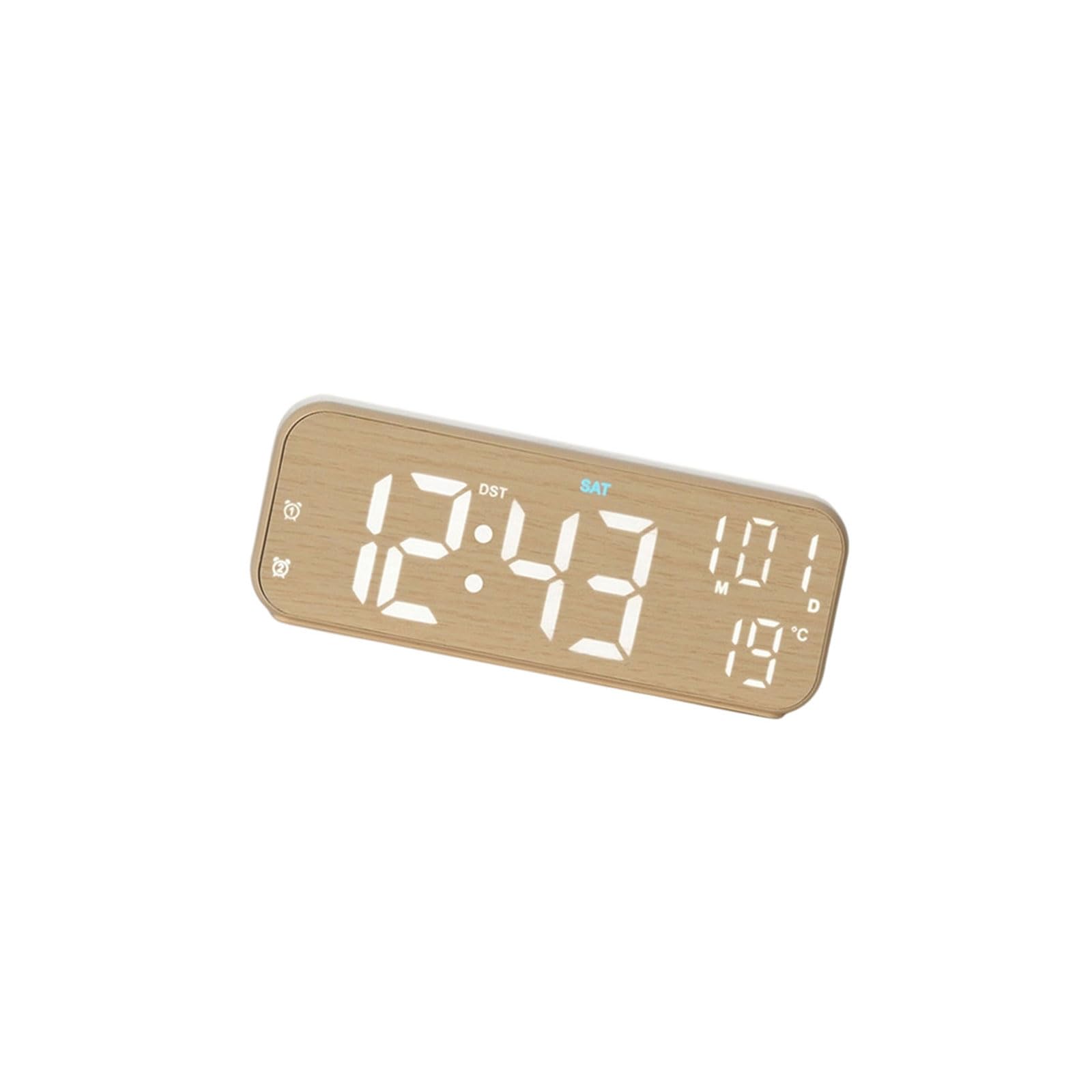 NMFLAB Digital Alarm Clock for Bedroom Electric Desk Clock with Time Date Temperature for Bedside Table LED Digital Clocks Alarm