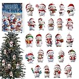 Weihnachts-Countdown-Ornamente – 10,24 X 7,09 X 1,18 Zoll Acryl-Adventskalender-Hängedekorationen | Nummerierte Countdown-Tags Mit String | Countdown-Ornamente – Weihnachtsfeier Zu Hause