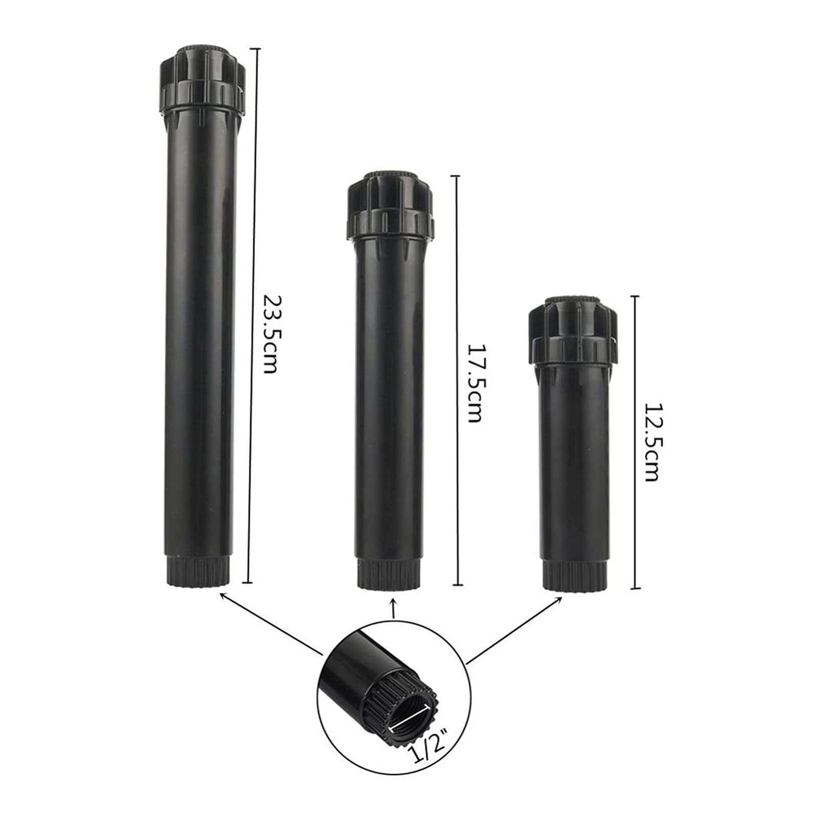 Irrigazione del prato da giardino, 5 pezzi di 1/2" filettatura interna Pop-up irrigatori 0° ~ 360° regolabile con angoli di spruzzo regolabili giardino ugelli di irrigazione agricolo (colore: 23,5 cm)