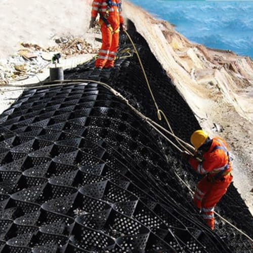 RENLXFI Geocelda Estabilizador Rejilla Estabilizadora para Base De Grava De 10 Cm De Profundidad, para Terraplenes, Muros De Contención Y Entradas De Vehículos.(5mx7m)