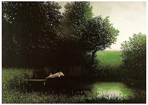 (20x28) Michael Sowa Diving Pig Kohler's Schwein Art Print Poster