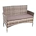 ESTEXO Polyrattan Gartenbank Rattan Gartenmöbel 2-Sitzer Sitzbank mit Sitzkissen Rattanmöbel Bank (Beige-Braun)