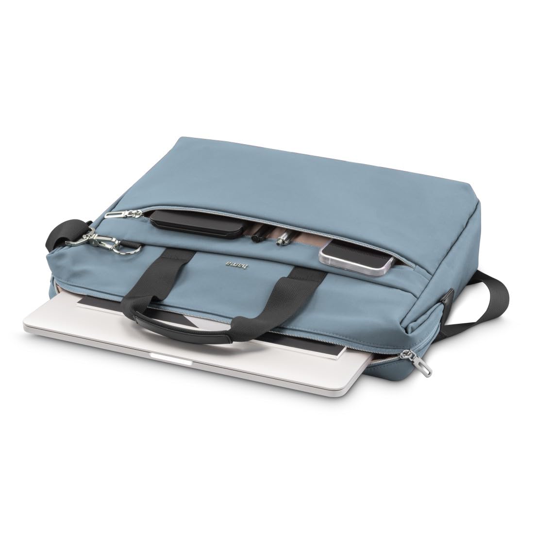 Hama | Maletín para portátil 13,3 pulgadas (funda protectora ordenador resistente acolchada compartimento tablet 12,9 bolso portátil 14,1 pulgadas bandolera ajustable ligera trabajo 10 litros) azul