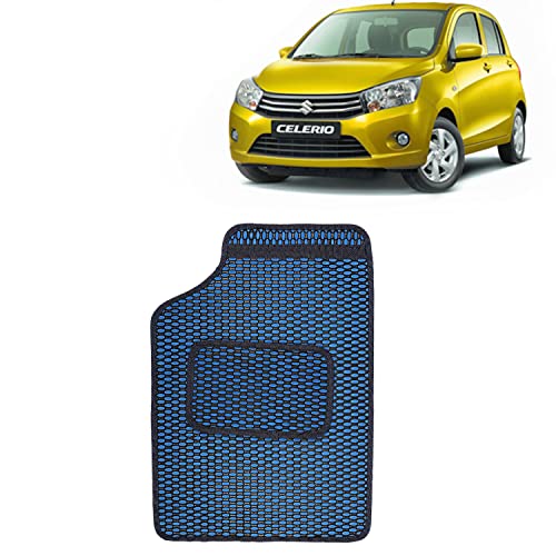 Image of Kingsway Dotted Design Car Floor Foot Mats Universal Fit for Maruti Suzuki Celerio, Model Year : 2014-2021, Water and Dustproof, Color Blue, Set of 5 Pieces