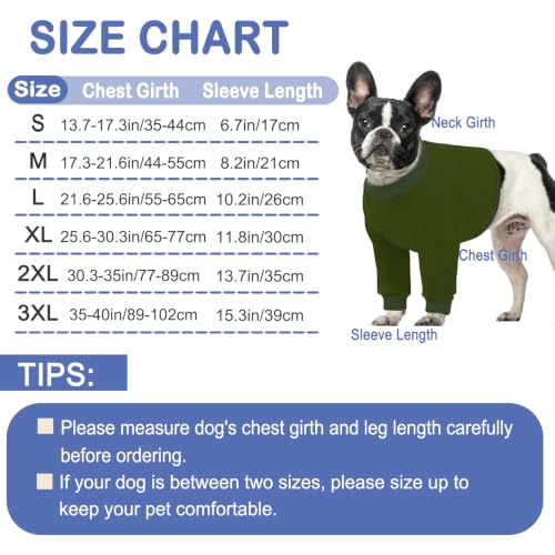 Image of KOESON Dog Front Leg Sleeve to Stop Licking, Soft Cotton Recovery Suit for Dogs After Surgery, Adjustable Leg Elbow Protector for Large Dogs, Breathable Dog Recovery Sleeve Front Leg, ArmyGreen 3XL