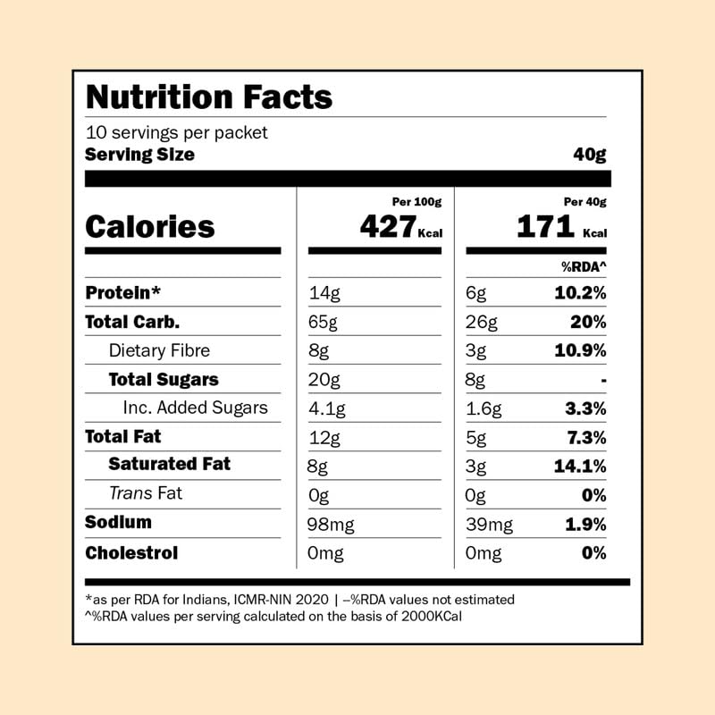 Image of Hapli Earth 6 Millet Muesli | Fruits, Seeds, Nuts & Peanut Butter | 14g Protein, High Fibre | Healthy Breakfast Cereal with Rolled Oats, 3 Seeds & Peanut Butter | No Palm Oil, No Preservatives | 400g