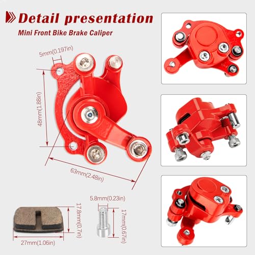 Image of 7 /8 inch 22mm Mini Bike Brake Lever and Mini Bike Brake Caliper Compatible for Coleman CT100U Baja Doodle Bug Motovox MBX10 47cc 49cc Mini Pocket & Dirt Bikes, Includes 155cm Brake Cable