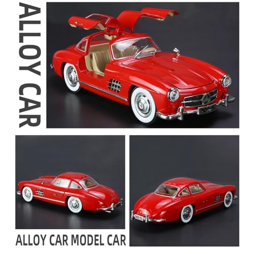 Image of 1:24 Vintage Toys Car 300 SL Classic Toy Car for Kids Diecast Metal Light Sound Pullback Openable Door Cars Toy