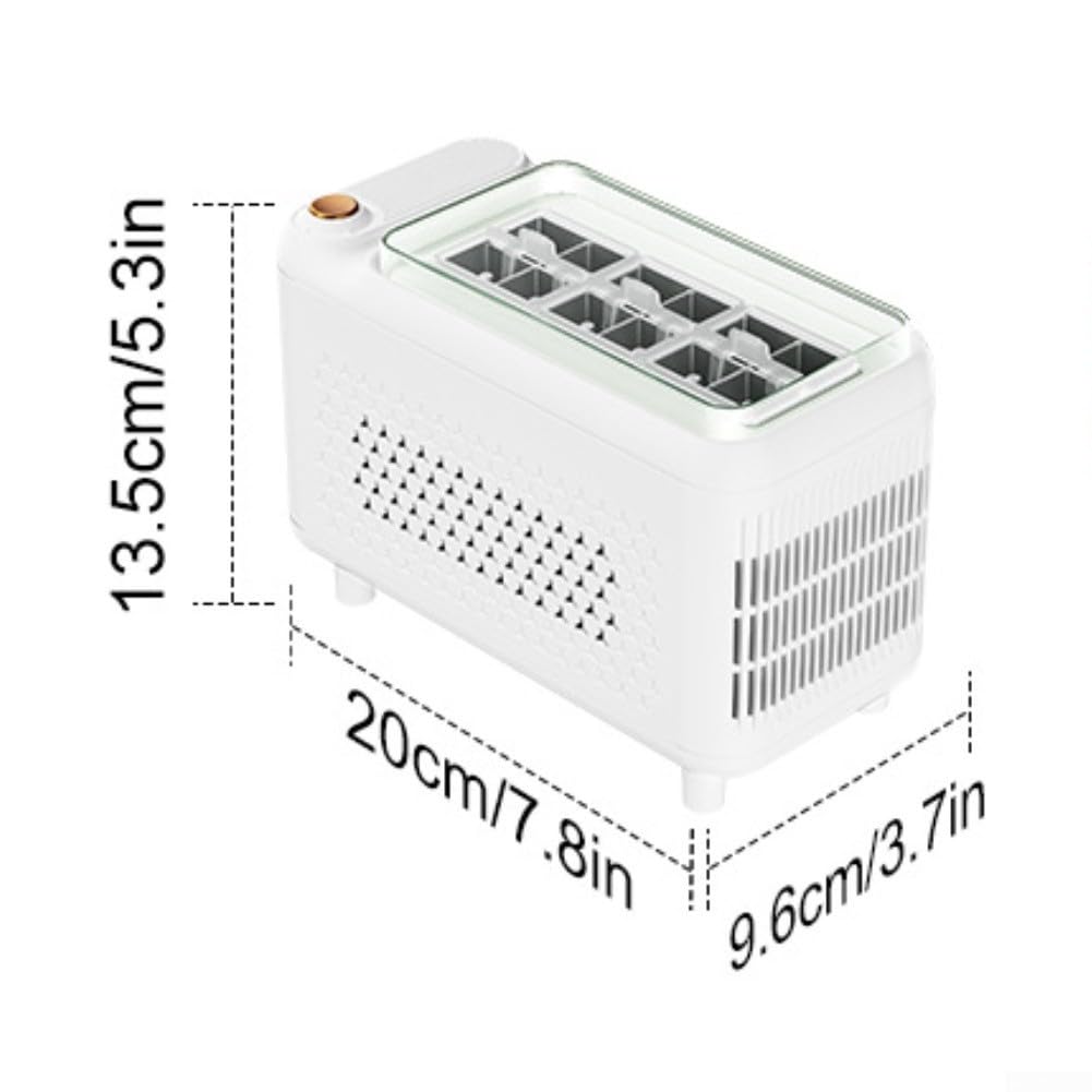 Macchina per il ghiaccio portatile da 12 V, compatta, in ABS, con produzione rapida di ghiaccio in 13-22 minuti, per campeggio, viaggi su strada, avventure all'aperto e uso in ufficio (bianco 8)