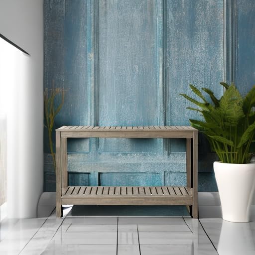 Cambridge Casual Solid Wood West Lake Outdoor Console Table – Weathered Gray Finish – Durable and Stylish Accent Plant Table for Patio, Deck, Porch, Garden, and Outdoor Spaces Weathered Grey image 2 of 8 B01LZ5AVOI